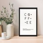 1 Adet Siyah Coffee Yazılı Ahşap Mdf Çerçeve Görünümlü Mdf Tablo - 20 x 30 - Renkli