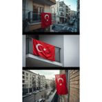 1 Adet Türk Bayrağı Raşel Kumaş 100X150 cm 120 G/m² – Ev, Balkon ve Dış Mekan Kullanıma Uygun