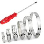 1 Adet Yıldız Tornavida,12 ADET Paslanmaz Çelik Hortum Kelepçeleri Sıralama Kiti, 1/4-2 inç (6-51 mm) Ayarlanabilir Solucan Dişli Boru Hortum Kelepçesi Yakıt Hattı, Sıhhi Tesisat, Otomotiv, Bahçe, Tüp