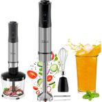 1 Arada 1 Arada 1200 W Daldırma Mikseri, Doğrayıcı, Çırpıcı, Süt Köpürtücü, Güçlü Dozaj Bardağı, 12 Vitesli Turbo Kıyma Makinesi En Sert Malzemeleri Karıştırmak Için