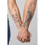 1 Aylık Yarı Kalıcı Gerçekci Aslan çift mode Dövme Geçici Tattoo Yapıştırma Sticker