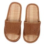 1 Çift Bambu Ve Rattan Terlik Plaj Sandaletleri Ev Terliği Yıkanabilir Eğlenceli Tatami Terlik Büyük Terlik Plaj Ayakkabısı Temizlemek Asya Erkekler Için Terlik Onun Asma Otu DEARMAMY