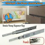 (1 Çift) Frenli Teleskopik Çekmece Rayı Bilyalı Dolap Çekmecesi Ray Metal En 4.3 Cm Uzunluk 50 Cm