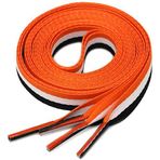 1 Çift Geniş Blok Renkli Düz Ayakkabı Bağcığı Renkli Ayakkabı Bağcığı YJRVFINE Moda Kanvas Ayakkabı Bağcıkları Ayakkabılar için, 10 Siyah Beyaz Turuncu, 35 inches (90CM)