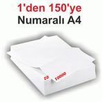 1 den 150 ye Numaralı A4 Fotokopi Kağıdı