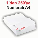 1 Den 250 Ye Numaralı A4 Fotokopi Kağıdı