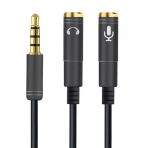 1 Erkek 2 Dişi 3.5 Mm Kulaklık Ve Mikrofon Ayırıcı Çoklayıcı Aux Kablo (2818)