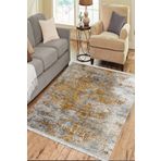1 İnci Home Kiremit Renk Desenli Halı Kaymaz Taban Kilim Yıkanabilir Yolluk Dot Tabanlı Salon Halısı 4156A