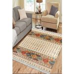 1 İnci Home Otantik Desenli Halı Yıkanabilir Halı Kaymaz Taban Kilim Dot Tabanlı Oturma Odası Halısı 4054A