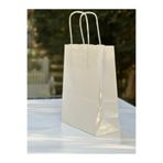 1.Kalite 18x8x24 Cm 1’ Li Beyaz Renkli Kraft Kağıt Çanta, Hediye Poşeti, Hediye Paketi, Kraft Çanta