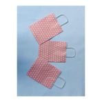 1.Kalite 18x8x24 Cm (3 Adet) Pembe Renk Beyaz Benekli Kraft Kağıt Çanta,Hediye Poşeti,Hediye Paketi