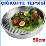1.kalite Paslanmaz Çelik Büyük Boy Çiğköfte Tepsisi 50cm Jumbo