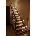 1. Kalite Yuvarlak Gün Işığı Sensörsüz Mat Krom Led Spot Basamak Armatürü