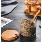 1 Kavanoz Kapaklı Kaşık Cam Baharat Kavanoz Bambu Kaşık ile Baharat Şişesi Seti Bambu Kapaklı Baharat Kavanoz Mutfak Malzemeleri Cam Kavanoz ve Kapaklar (Yurt Dışından) - Pepper Shakers - Renkli