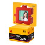1-Kodak Gold 200-135/36-35mm Kartlı Taze Renkli Analog Filmi Retro + Masaustu ve magnet olabilen Çerçeve Seti