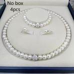 1 Kolye + 1 Bileklik + 2 Küpe Seti, Şık Minimalist Taklit İnci Takı, Parlak Taşlı Boncuklar, Günlük Kullanım, Partiler, Davetler, Randevular ve Düğünler İçin Uygun, Takı Hediyesi, Kutusuz