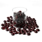 1 lb Koyu Kırmızı Cam Mermerler, Mini Düz Cam Boncuklar ~ Vazo Dolgu Maddeleri için 150 ADET, Çiçek Alt Mancala Taşları Çakıl Taşları Masa Akvaryum için Balık Tankı Kayaları, Ev Dekoru Sanat El