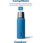1 Litre Çift Katlı Çelik Termos-24 Saat Sıcak, 48 Saat Soğuk,(Kamp, Piknik, Ofis, Seyahat) - 1 lt - Mavi