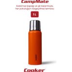 1 Litre Çift Katlı Çelik Termos-24 Saat Sıcak, 48 Saat Soğuk,(Kamp, Piknik, Ofis, Seyahat) - Turuncu - 1 lt