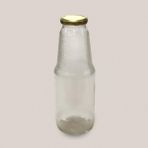 1 Litre Şeffaf Sürahi Süt, Ayran, Su, Limonata, Meşrubat Şişesi Metal Kapaklı Cam Şişe 1000 ml - Option-1