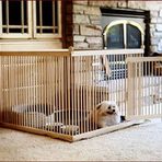 1 m2 sık aralıklı ahşap köpek çiti (küçük irk)