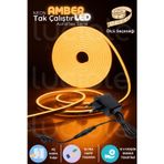 1 Metre Amber Neon Led Şerit | Auraflex | Turuncu İşık | Tak-Çalıştır Aç-Kapa Sistem