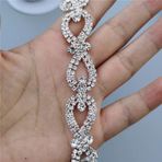 1 metre Rhinestone kristal zincir 1.8CM genişlik Bling Diamante dantel Trim şerit mücevher ışıltı düğün gelin elbise kolye balo akşam elmas aplike gösterisi aksesuarları kanat kemer şapkalar zanaat DIY
