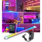 1 Metre Şeffaf 8 Renk Kumandalı Sese Duyarlı Renk Değiştiren Rgb Çubuk Şerit LED Işık SB-6541