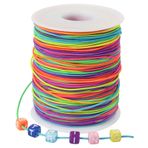 1 mm elastik iplik, 100 m elastik ip, bileklik, kolye, takı yapımı, boncuk, düğüm, bağlama, paketleme ve el işi için lastik bant (renkli)
