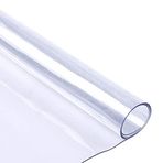 1 mm Kalın Şeffaf Masa Örtüsü Koruyucu Şeffaf Plastik Masa Örtüsü Yemek Odası Masa için Masa Koruyucu Yemek Masası, Partiler ve Kamp için Su Geçirmez Masa Örtüsü, 152 x 264 cm /