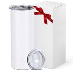 1 Paket Süblimasyon Bardakları 20oz Sıska Paslanmaz Çelik Çift Duvar Yalıtımlı Düz Bardak Kapaklı ve Pipetli Toplu Bardak, Shrink Wrap, Kauçuk Taban, Shrink Wrap, Isı Transferi için Ayrı Kutulu