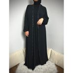 1 Parça Şifonlu Tesettür Abiye - Siyah - 4XL
