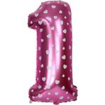 1 Rakamı Pembe 40 cm Folyo Balon
