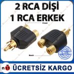 1 RCA TOS LALE ERKEK TO 2 RCA DİŞİ ÇEVİRİCİ JAK