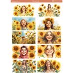 1 Sayfa Çiçek Açan Kızlar Temalı 12*17 cm Sticker /scrapbook, Bullet Journal, Planlayıcı, Defter - bloomgrl004