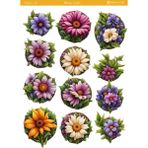 1 Sayfa Çiçek Temalı 12*17 cm Sticker /scrapbook, Bullet Journal, Planlayıcı, Defter - flwr0032