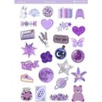 1 Sayfa Mor Renk Temalı 12*17 cm Sticker /scrapbook, Bullet Journal, Planlayıcı, Defter Için - prple0010