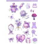 1 Sayfa Mor Renk Temalı 12*17 cm Sticker /scrapbook, Bullet Journal, Planlayıcı, Defter Için - prple0013