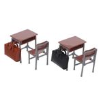 1 Set Bebek Evi Masası: Minyatür Bebek Evi Aksesuarları - Mini Masa Sandalye Sırt Çantası Okul Malzemeleri - Minyatür Sahne Modelleri İçin El Yapımı Mini Mobilyalar