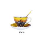 1 Set-F Yaklaşık 180 ml [dropshipping] 1-Set Kahve Kupaları Sanat Boyama Kemik Çini Seramik Bardak Tabağı Kaşık Su Şişesi Doğum Günü Noel Hediyesi (Yurt Dışından) - 1 Adet - Renkli - 1 lt