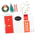 1 Takım Oyuncak Ev Çelengi çocuk oyuncak yılbaşı süsleri yilbasi dekorasyon dekoratif objeler bebek evi noel dekoru minyatür noel ağacı ev dekorasyonu mini ev modelleri Odun Milisten