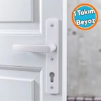 1 Takım Pvc Kapı Kolu Beyaz Balkon Banyo Tuvalet Wc Plastik Kulp Kilitsiz Kol - 1 Adet