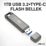 1 Tb Flash Bellek Usb Type-C Yazma Hızı Darbeye Dayanıklı Anti Manyetik