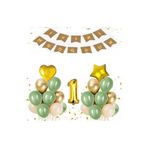 1 Yaş Kraft Gold Varaklı Iyi Ki Doğdun Banner Balon Set, 1