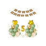 1 Yaş Kraft Gold Varaklı Iyi Ki Doğdun Banner Balon Set, 5
