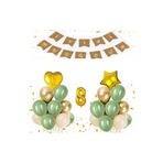 1 Yaş Kraft Gold Varaklı Iyi Ki Doğdun Banner Balon Set, 8