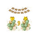 1 Yaş Kraft Gold Varaklı Iyi Ki Doğdun Banner Balon Set, 9