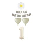 1 Yaş Papatyalı Rakam Kalp Folyo Balon Doğum Günü Seti