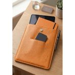 10"-11"-12" Ipad Air Pro & Matepad & Galaxy Uyumlu Tablet Çantası , Kılıfı . Hafif , Ekran Çizilmesine Karşı Dayanıklı, Deri , Su Geçirmez Yüzey, Darbe Önleyici Özellikli El, Omuz, Defter, Tablet Çantası - Turuncu