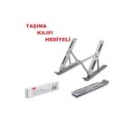 10'' 17'' Inç Arası Alüminyum Portatif Macbook Laptop Ve Tablet Standı Katlanabilir Kılıf Hediyeli